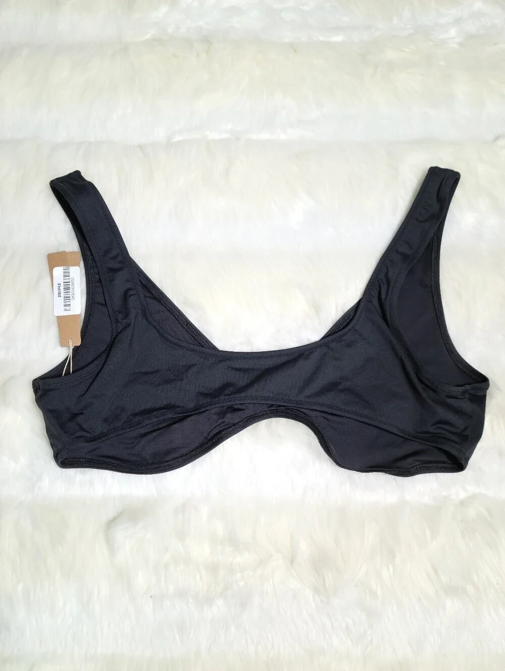 SKIMS Signature Swim Plunge Trangle Top Black Onyx Women 2X NEW